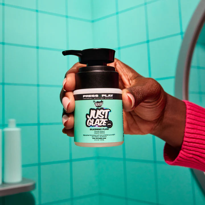 THE DOUX "PRESS PLAY" JUST GLAZE SILKENING FLUID 2oz