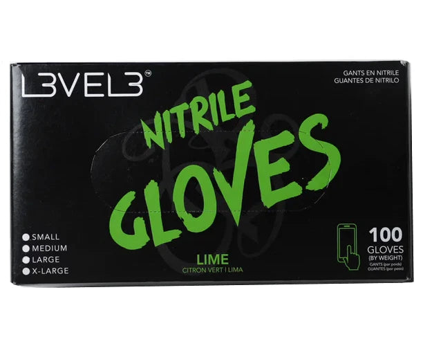 L3VEL 3 NITRILE GLOVES MEDIUM 100ct #LIME