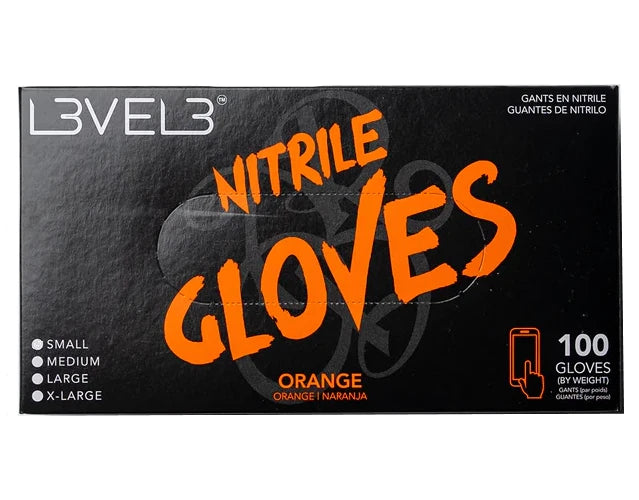 L3VEL 3 NITRILE GLOVES LARGE 100ct #ORANGE