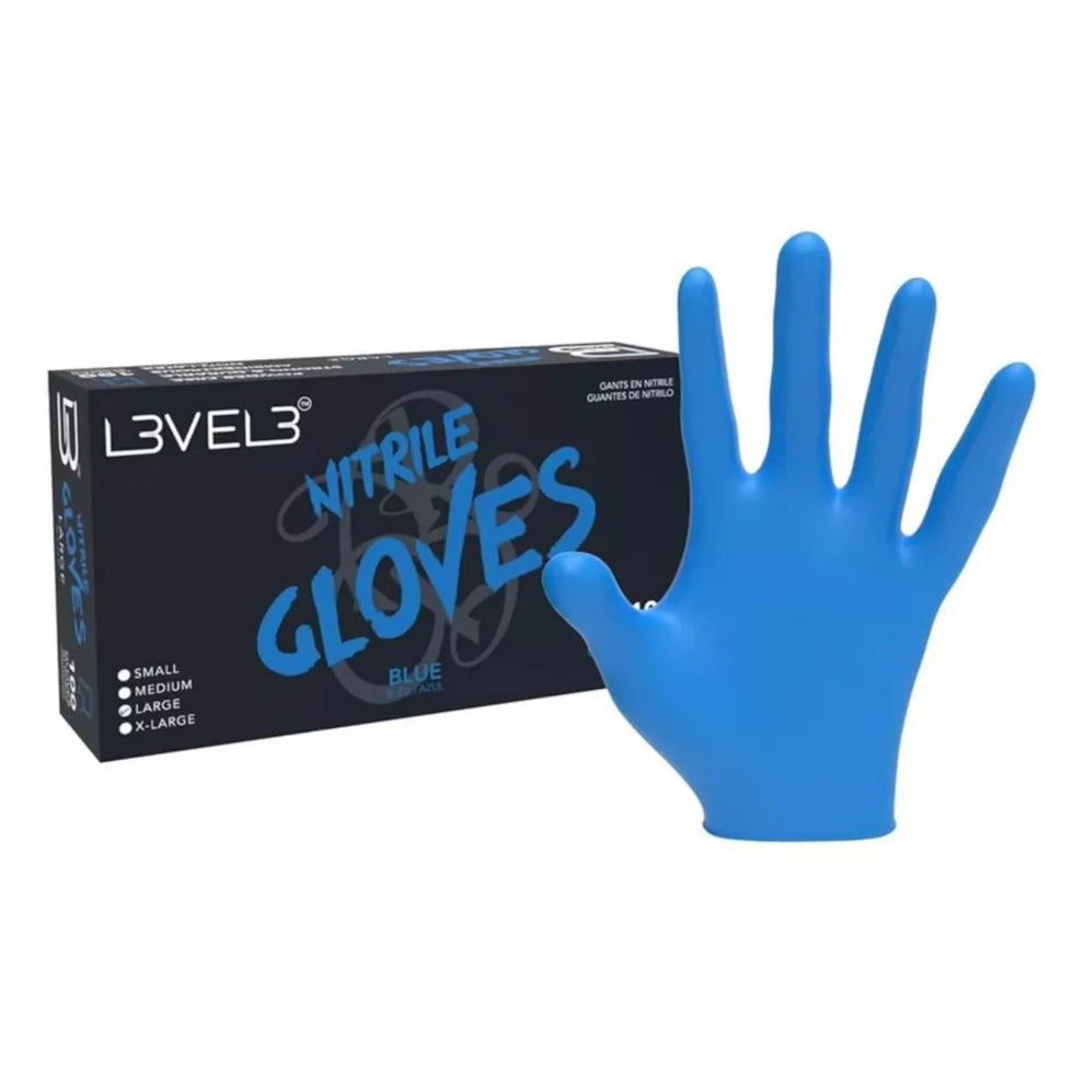 L3VEL 3 NITRILE GLOVES MEDIUM 100ct #BLUE