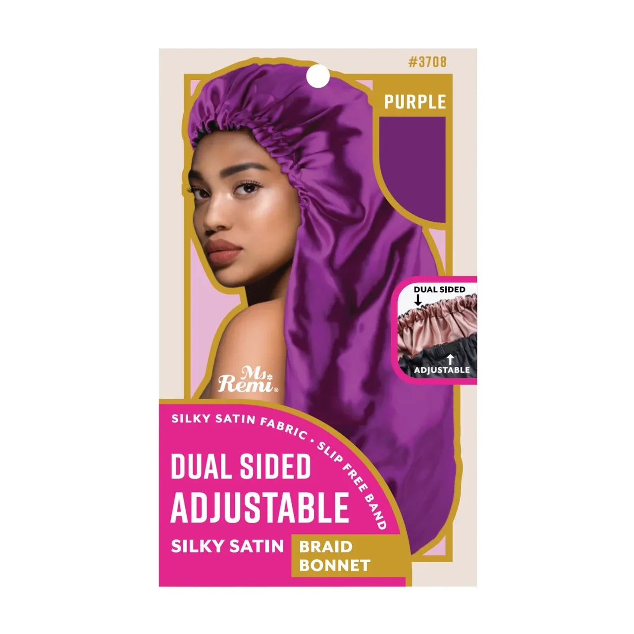 MS.REMI SILKY SATIN BRAID BONNET #3708