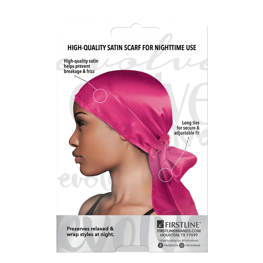 NIGHTLOCKS SATIN WRAP SCARF JUMBO 66" X19" #HOT PINK