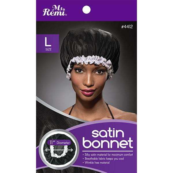 MS. REMI SATIN BONNET LARGE #BLACK