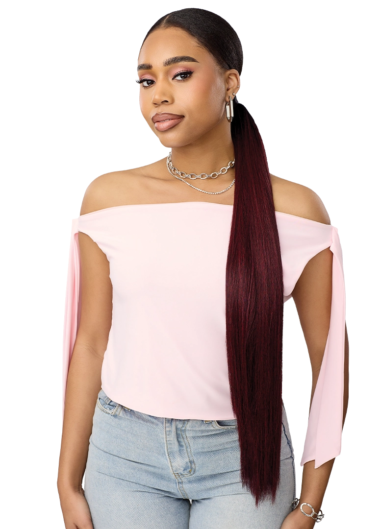 OUTRE PRETTY QUICK SLIDE & HIDE WRAP PONY SLEEK YAKI 30" #4