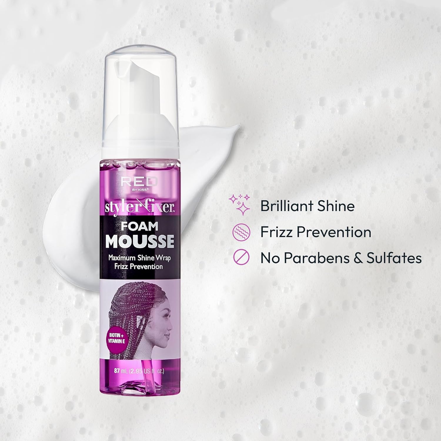 Red By Kiss Styler/Fixer Foam Mousse 2.95oz