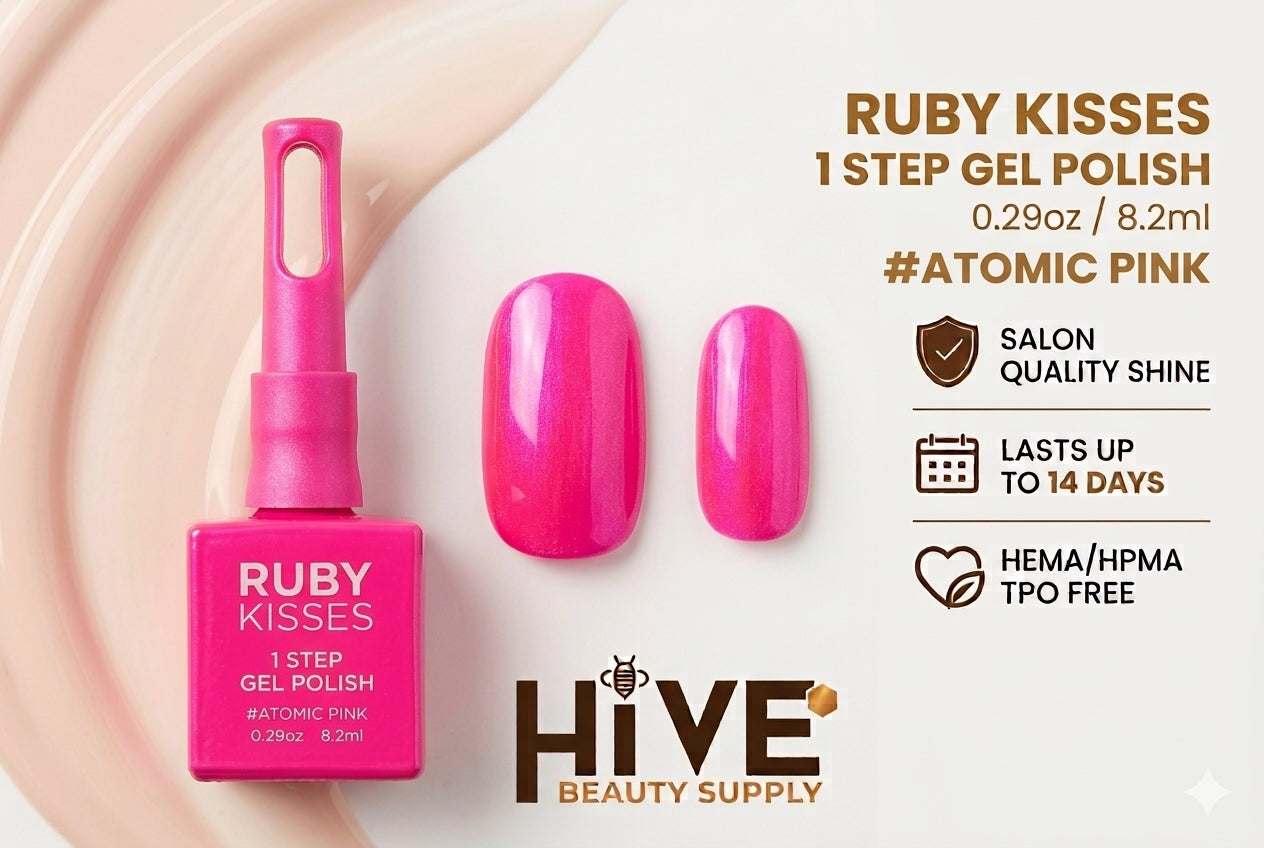 RUBY KISSES 1 STEP GEL POLISH 0.29oz #ATOMIC PINK