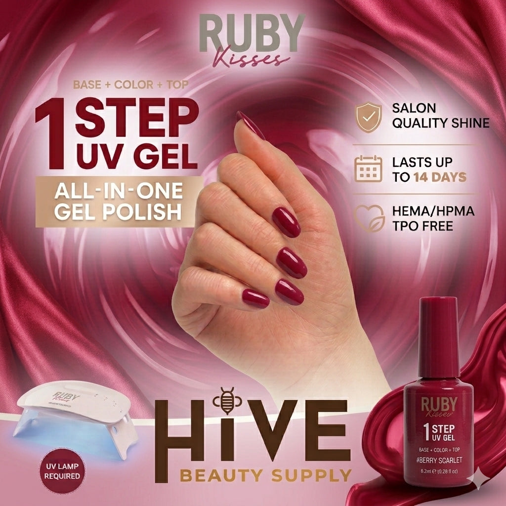 RUBY KISSES 1 STEP GEL POLISH 0.29oz #BERRY SCARLET