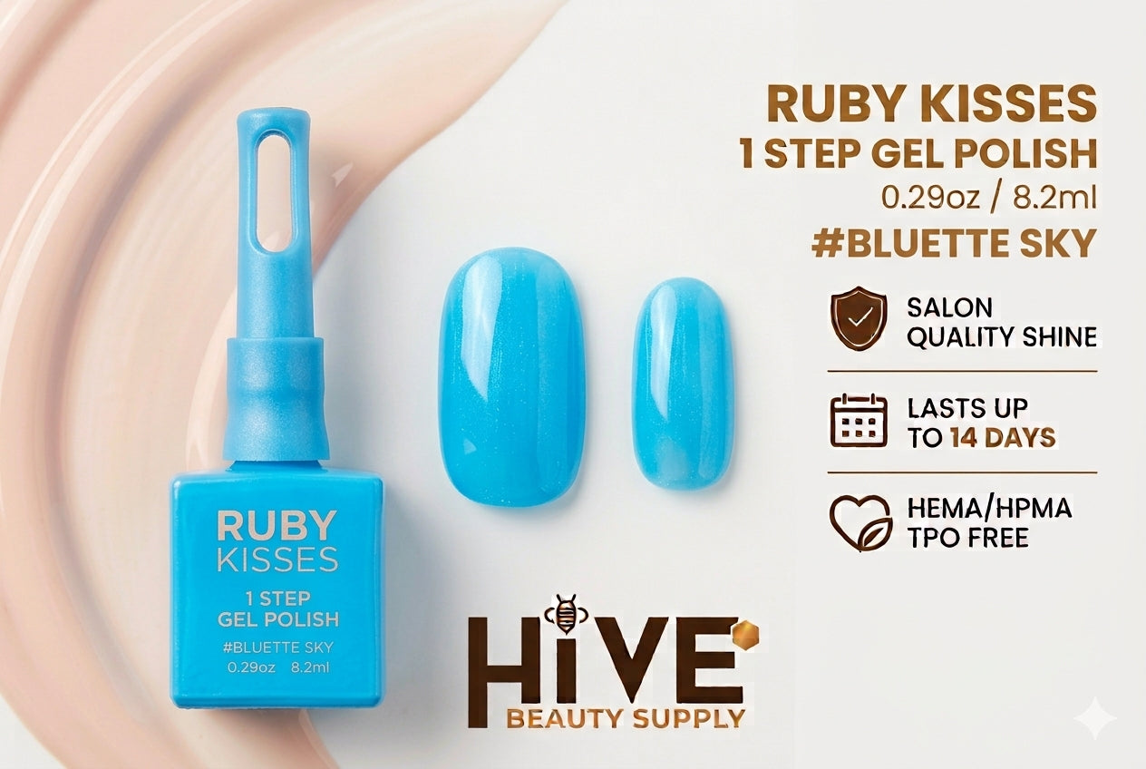 RUBY KISSES 1 STEP GEL POLISH 0.29oz #BLUETTE SKY