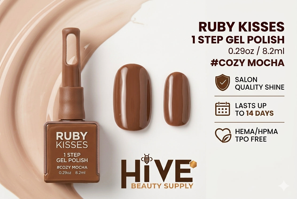 RUBY KISSES 1 STEP GEL POLISH 0.29oz #COZY MOCHA