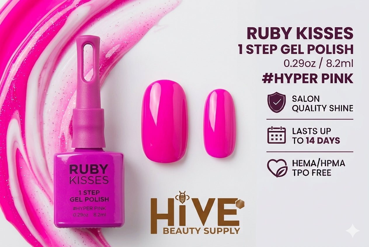 RUBY KISSES 1 STEP GEL POLISH 0.29oz #HYPER PINK