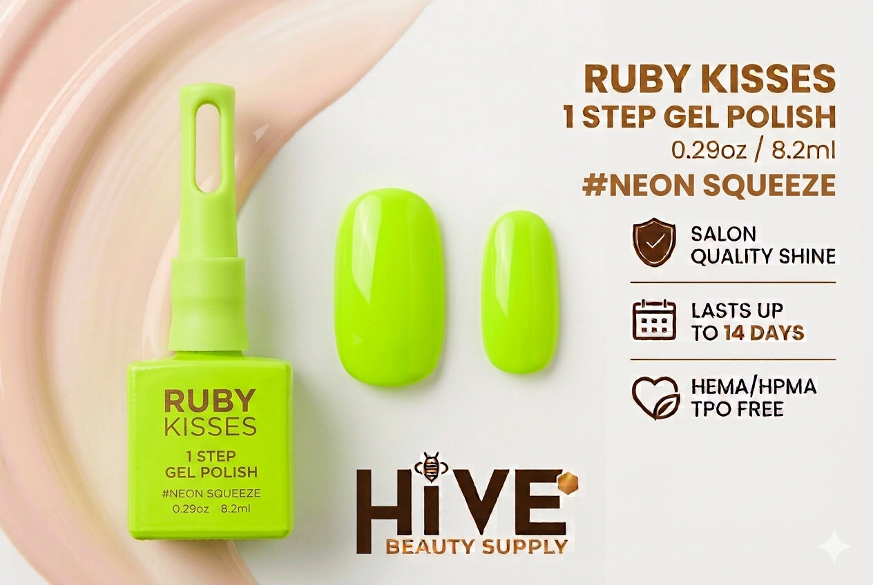 RUBY KISSES 1 STEP GEL POLISH 0.29oz #NEON SQUEEZE