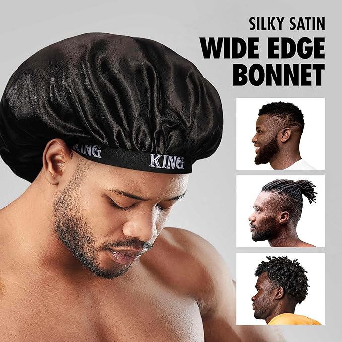 Red By Kiss Mens Fashion Band Silky Satin Bonnet #KING