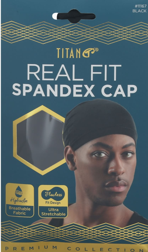 TITAN REAL FIT SPANDEX CAP BLACK