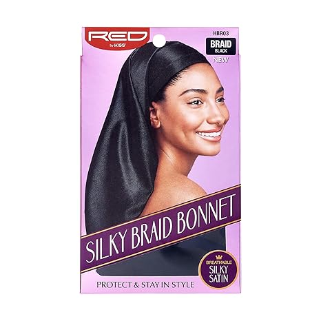 Red By Kiss Drawstring Silky Braid Bonnet