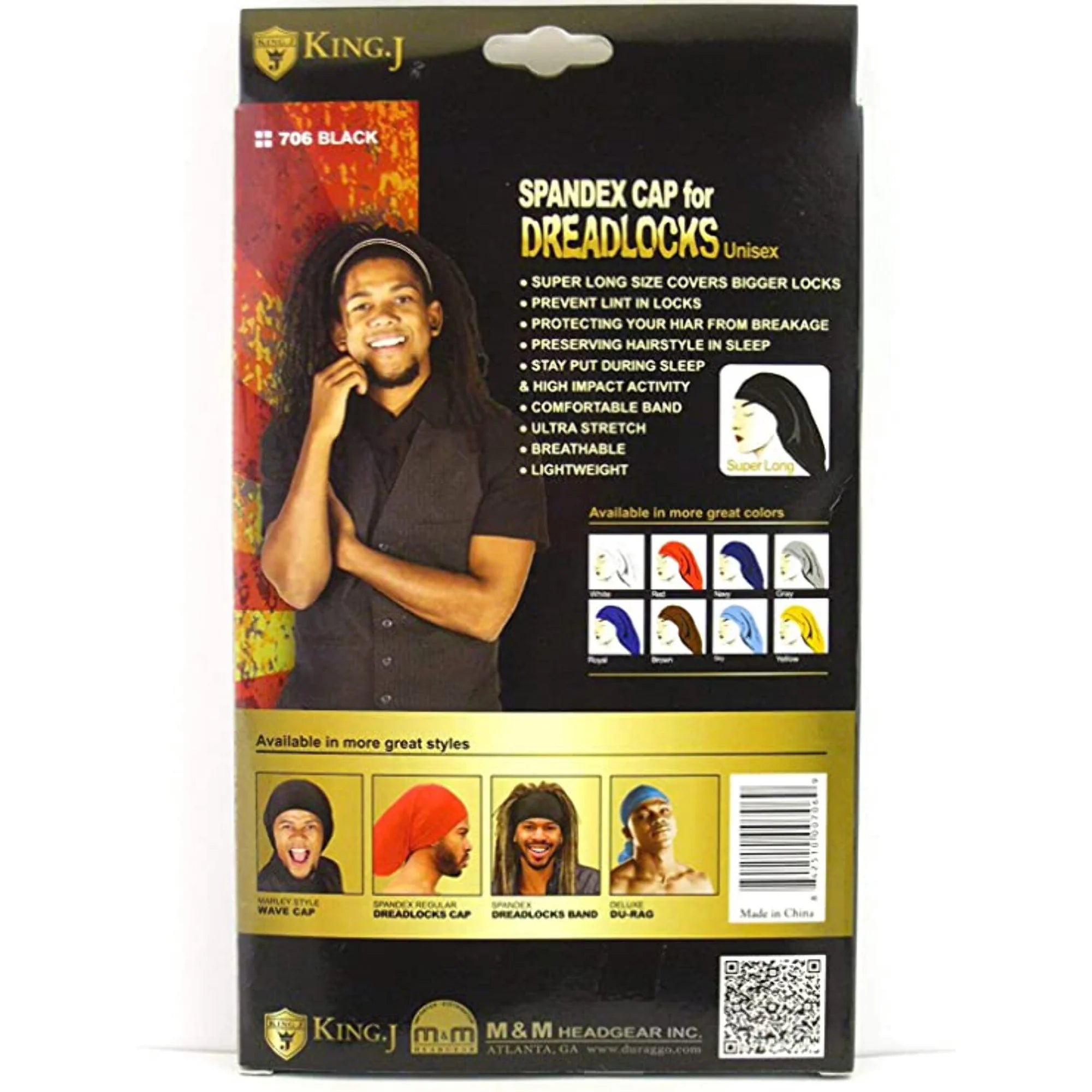 KING J DREADLOCKS TUBE BLACK
