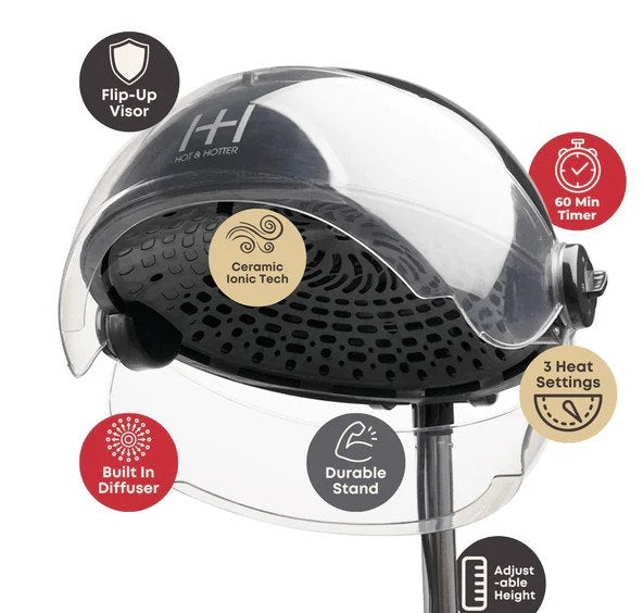 HOT & HOTTER TURBO 2000 CERAMIC IONIC STAND DRYER