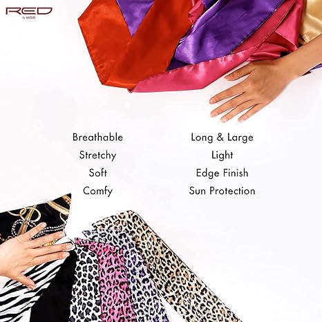 RED KISS EDGE LAYING SCARF LEOP