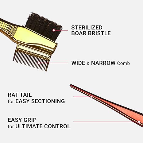 RED BY KISS CHROME EDGE BRUSH PIN TAIL #GOLD