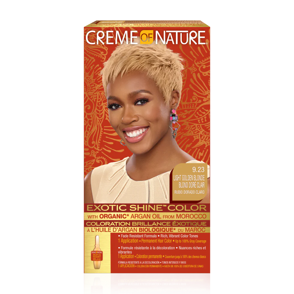 CREME OF NATURE HAIR DYE EXOTIC SHINE COLOR #9.23 LIGHT GOLDEN BLONDE