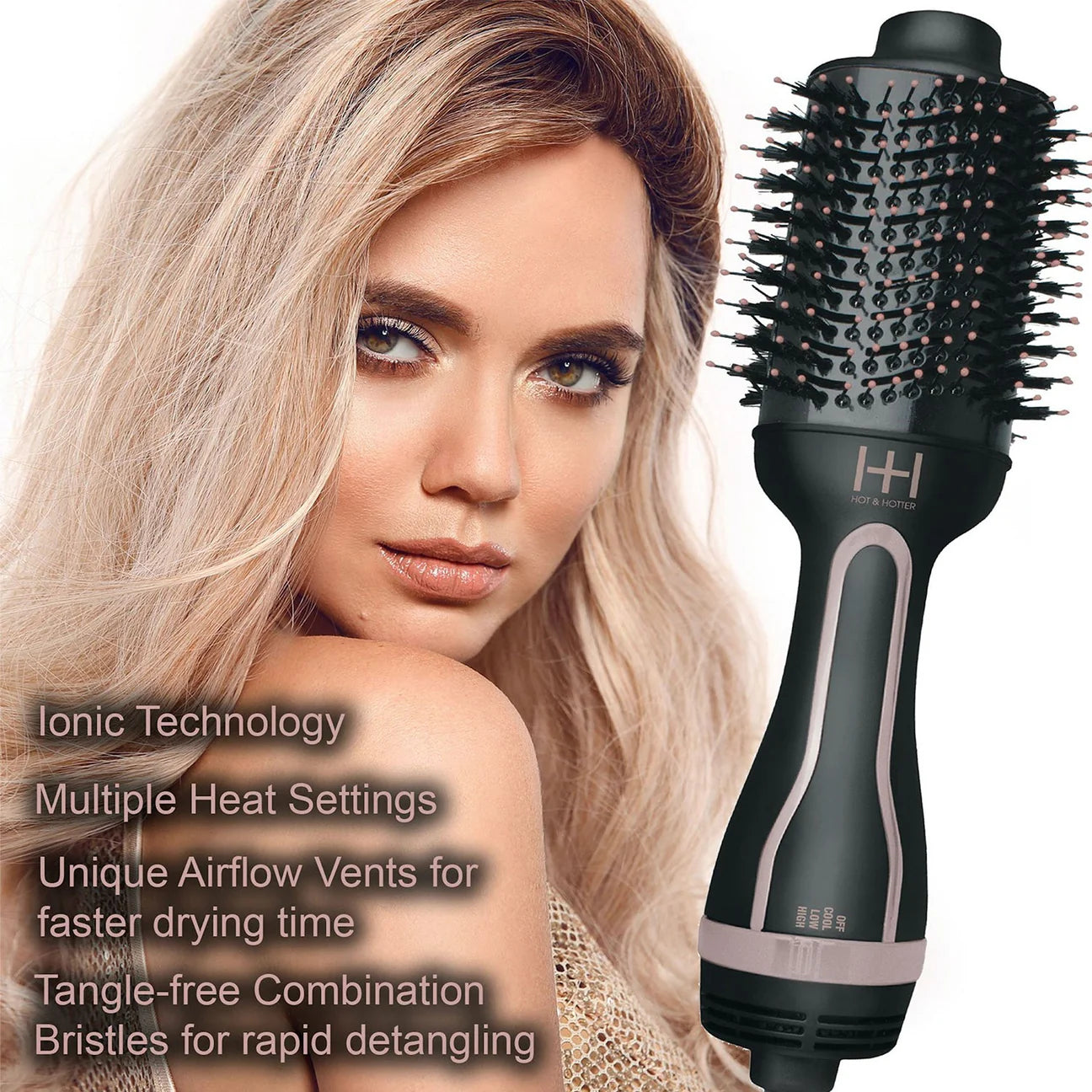 HOT & HOTTER ONE STEP HAIR STYLER & DRYER 4 in 1 DESIGN