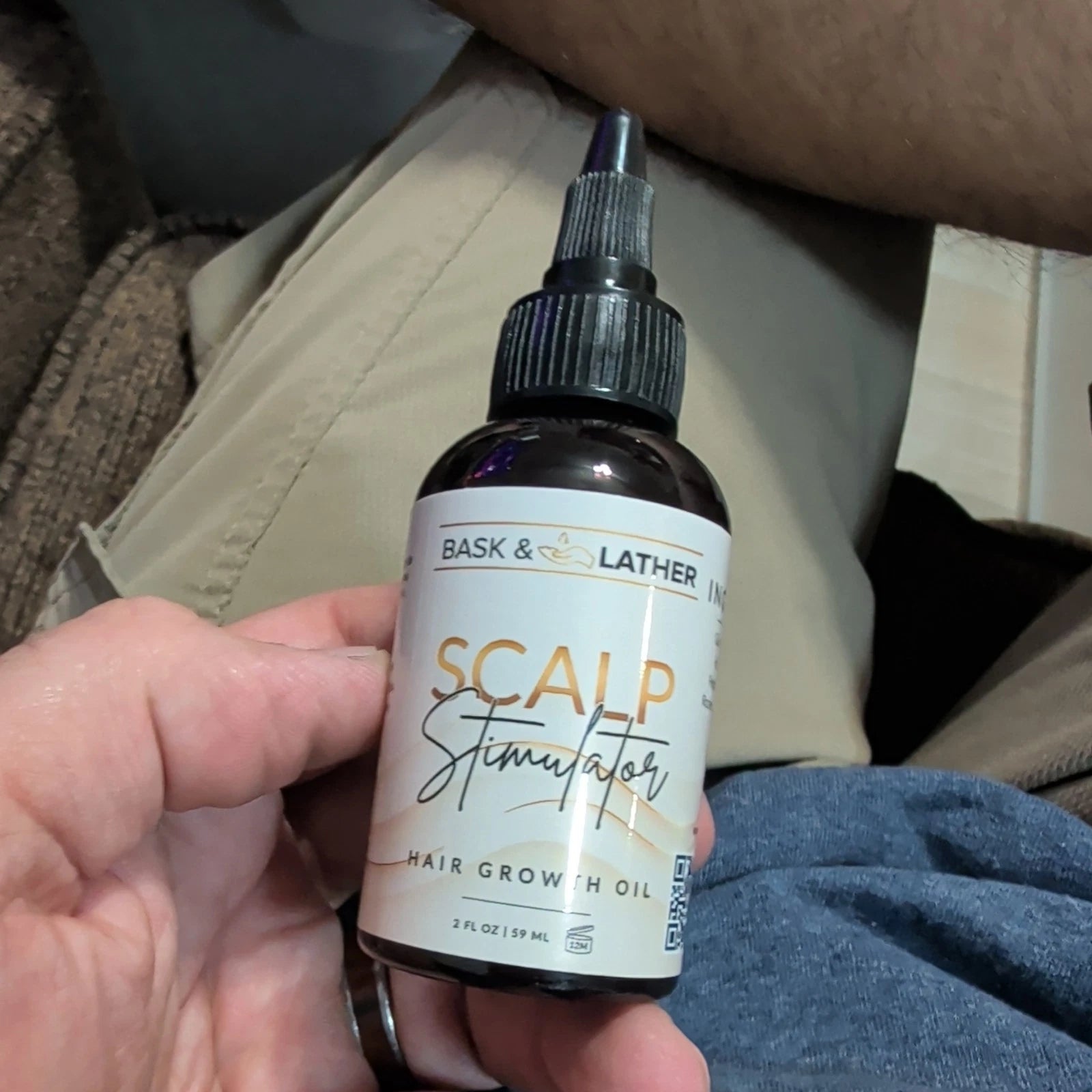 BASK & LATHER SCALP STIMULATOR HAIR GROWTH OIL 2oz