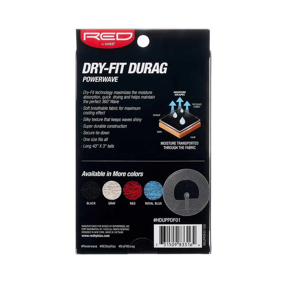 Red By Kiss Dry-fit Durag Power Wave BLACK