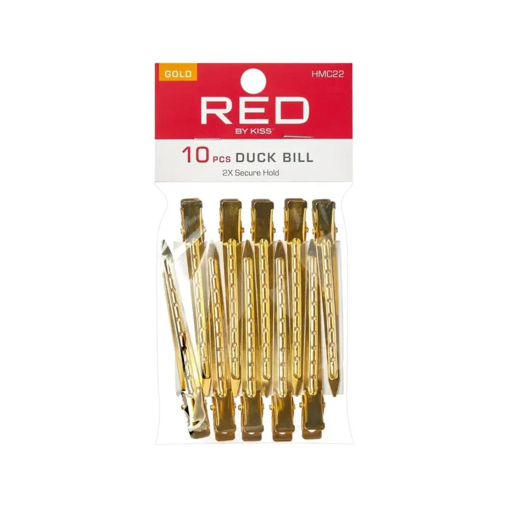 RED BY KISS DUCK BILL CLIPS 10pcs #GOLD