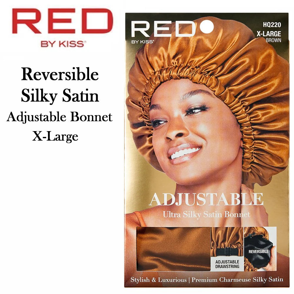 Red By Kiss Silky Satin Adjustable Bonnet X-LARGE #BROWN