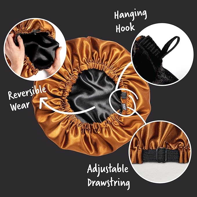 Red By Kiss Silky Satin Adjustable Bonnet X-LARGE #BROWN
