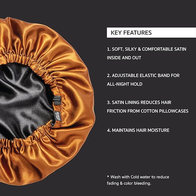 Red By Kiss Silky Satin Adjustable Bonnet X-LARGE #BROWN