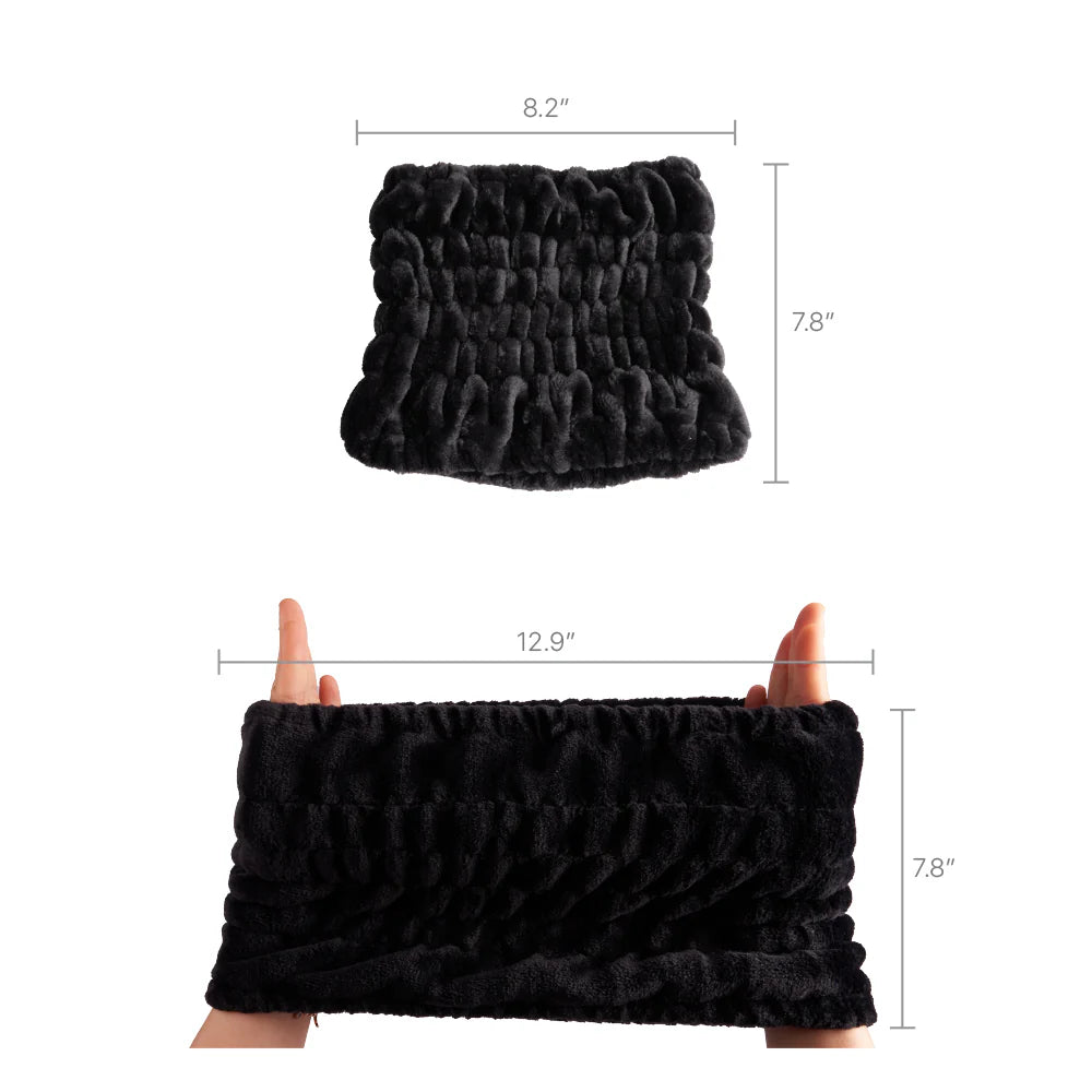 Red By Kiss Plush SPA Headband Wide Black