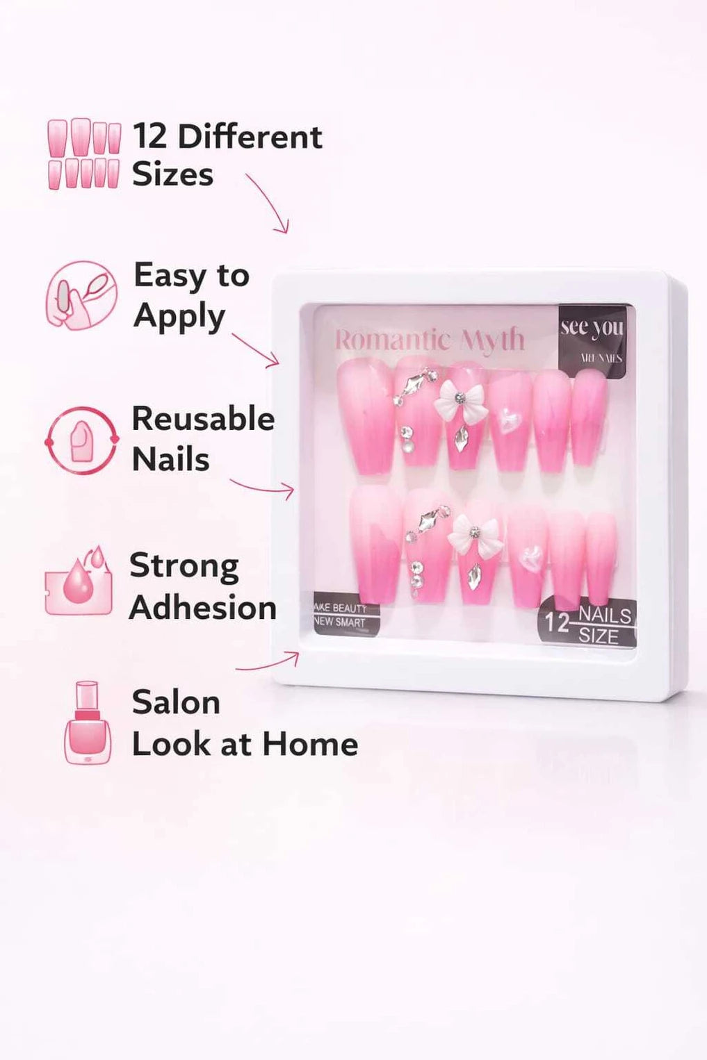ROMANTIC MYTH RHINESTONE NAILS