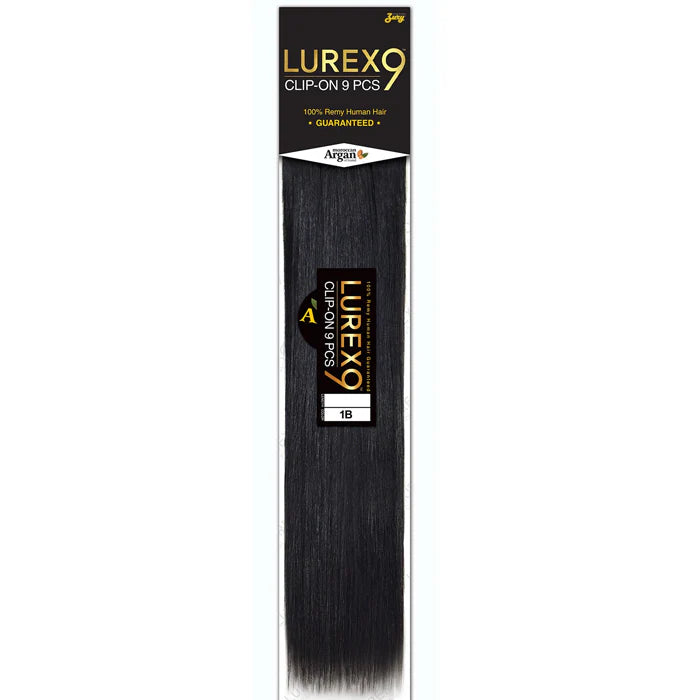 ZURY LUREX CLIP-ON 9PCS 100% REMY HUMAN HAIR STRAIGHT 18" #1