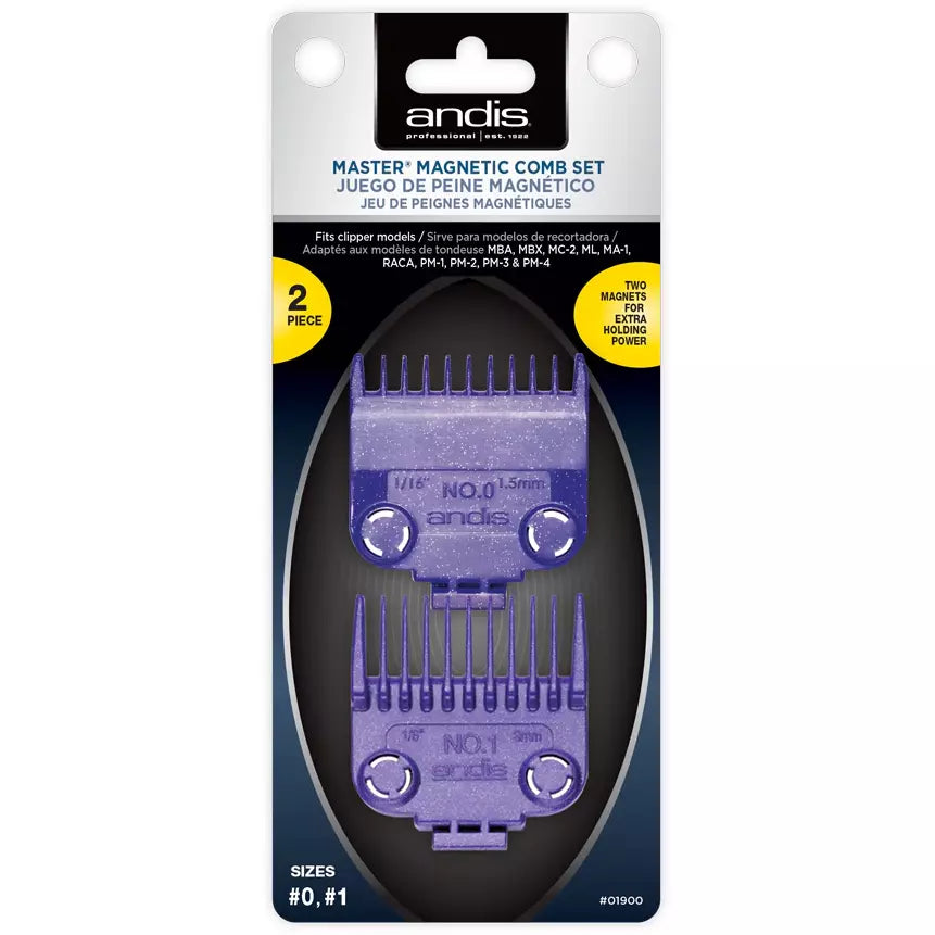 ANDIS MASTER MAGNETIC COMB SET 2PC SIZE #0 , #1-Andis- Hive Beauty Supply