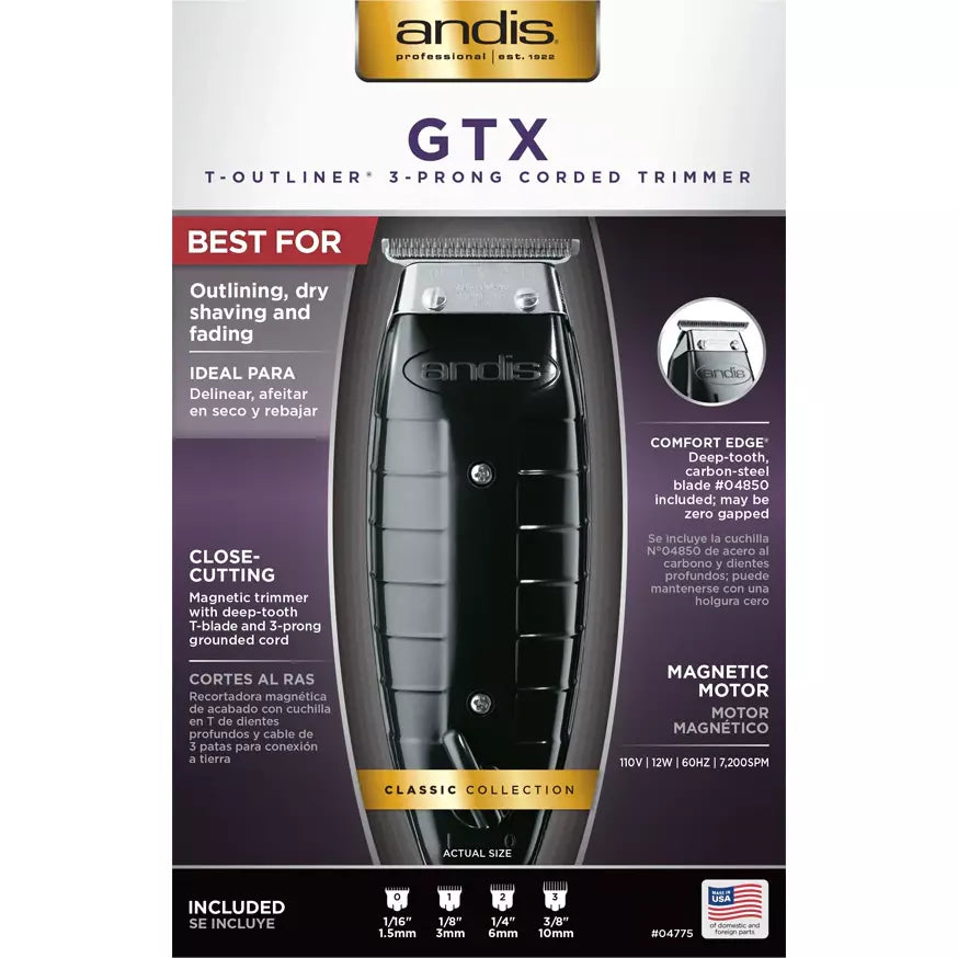 Andis GTX T-Outliner 3-Prong Corded Trimmer #04775-Andis- Hive Beauty Supply