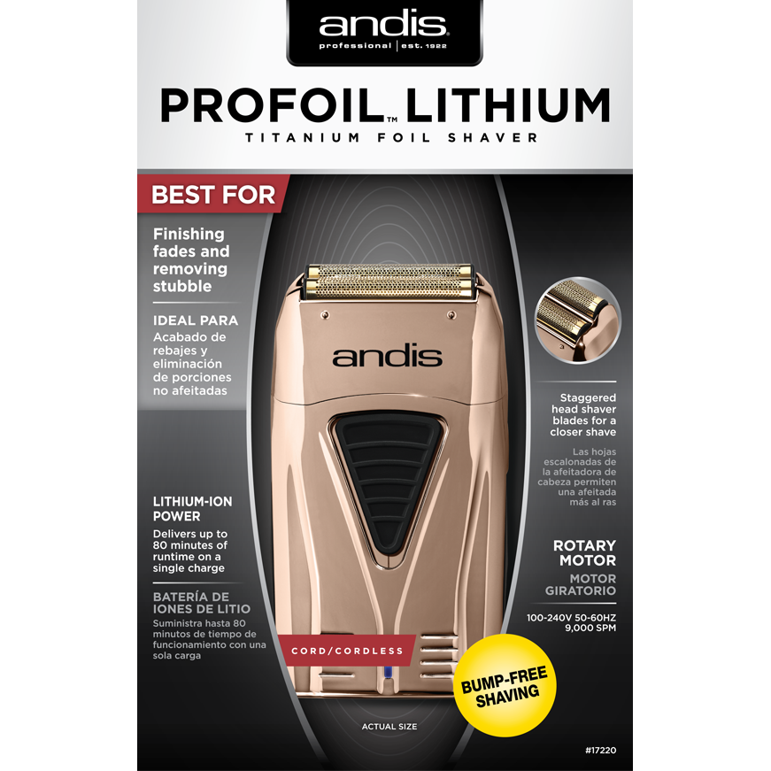 ANDIS PROFOIL LITHIUM SHAVER COPPER #17220-Andis- Hive Beauty Supply