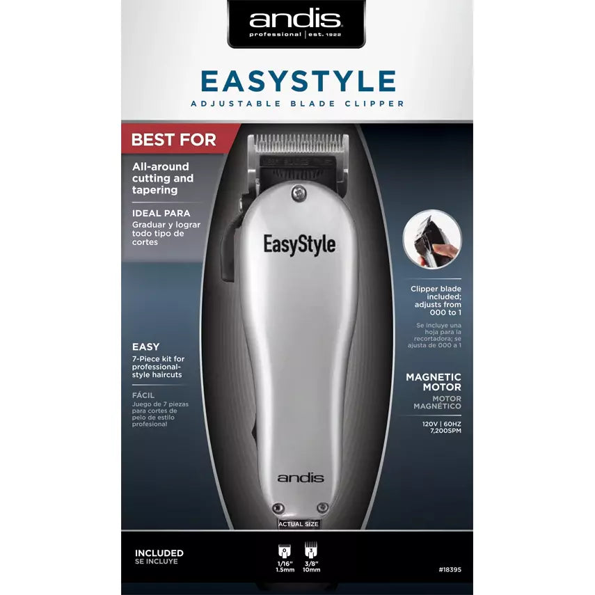 ANDIS EASYSTYLE ADJ BLADE CLIPPER 7pcs KIT #18395-Andis- Hive Beauty Supply