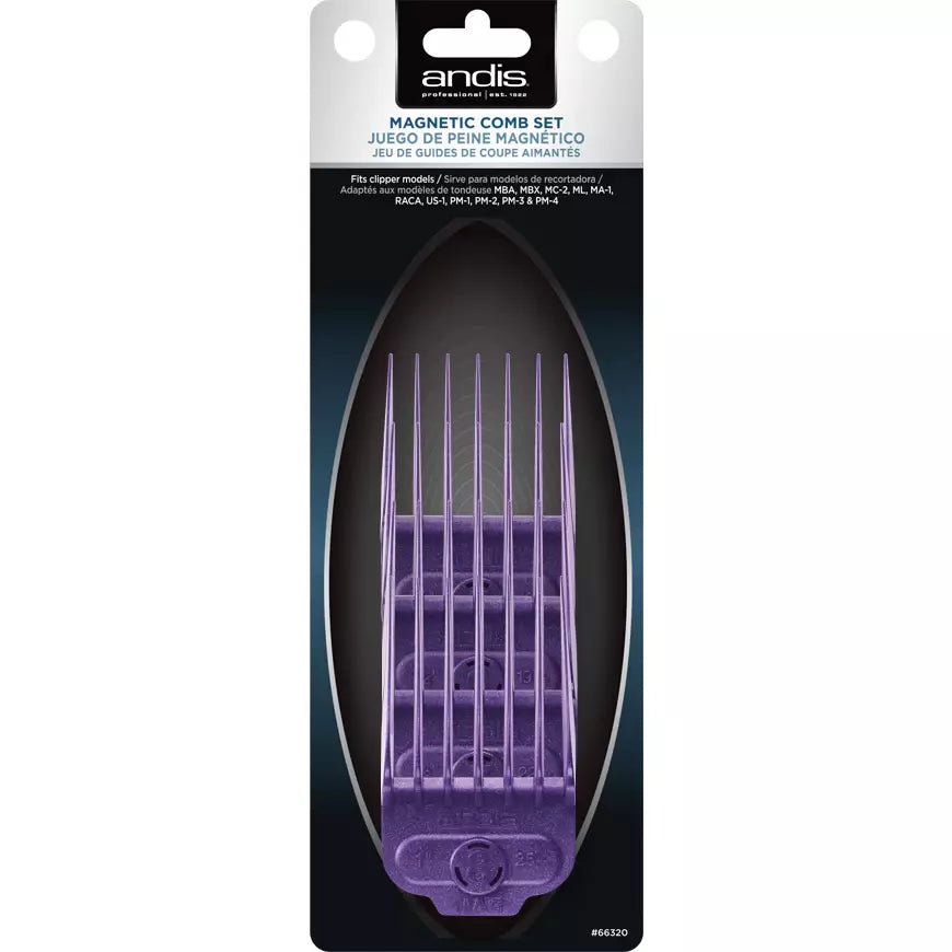 ANDIS LARGE NANO SILVER MAGNETIC COMB SET-Andis- Hive Beauty Supply