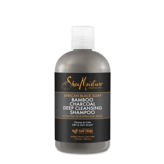 Shea Moisture African Black Soap Bamboo Charcoal Deep Cleansing Shampoo 13 fl. oz.-Shea Moisture- Hive Beauty Supply