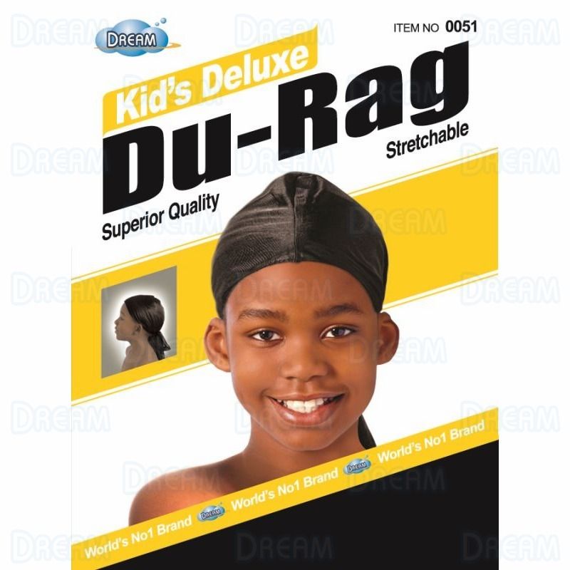DREAM WORLD KIDS DU-RAG BLACK-Dream World- Hive Beauty Supply