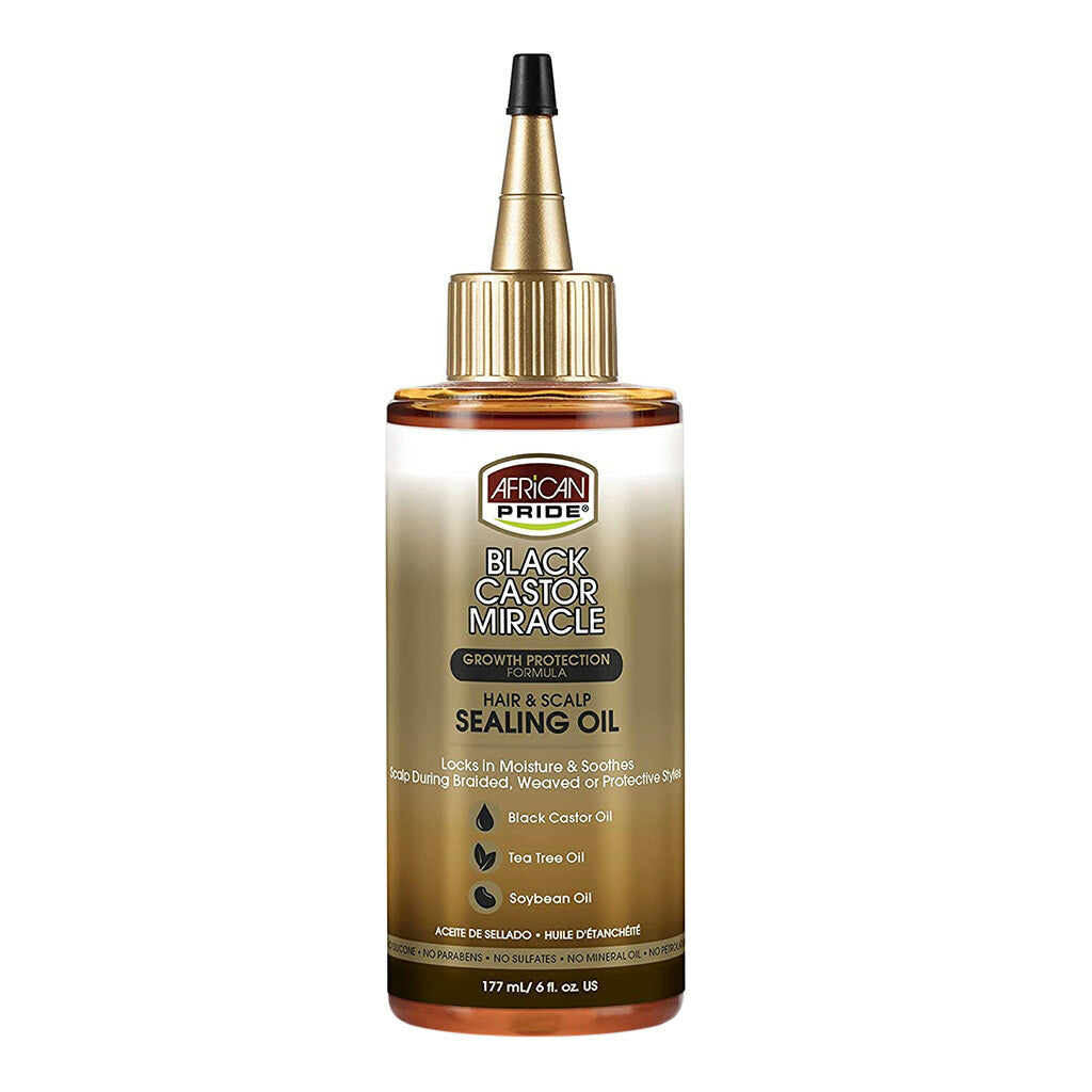 African Pride Black Castor Miracle Hair & Scalp Sealing Oil 6 fl. oz.-African Pride- Hive Beauty Supply