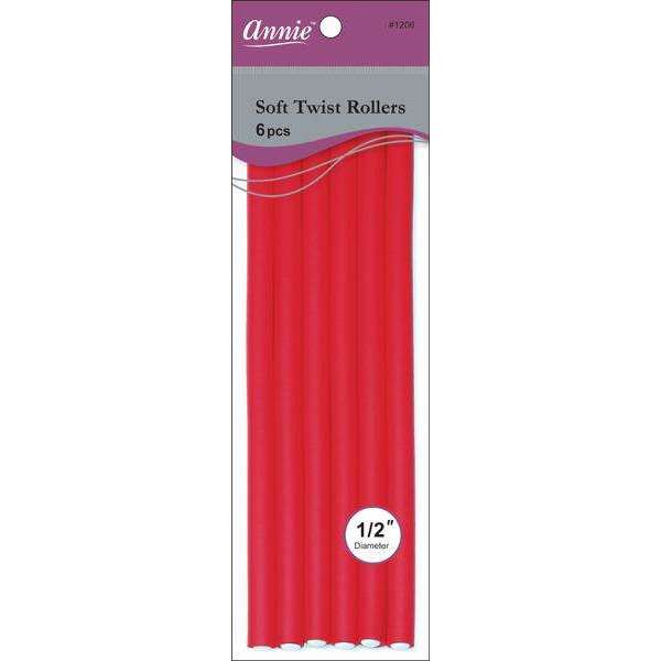 SOFT TWIST ROLLERS 1/2" ANNIE RED LONG-Annie- Hive Beauty Supply