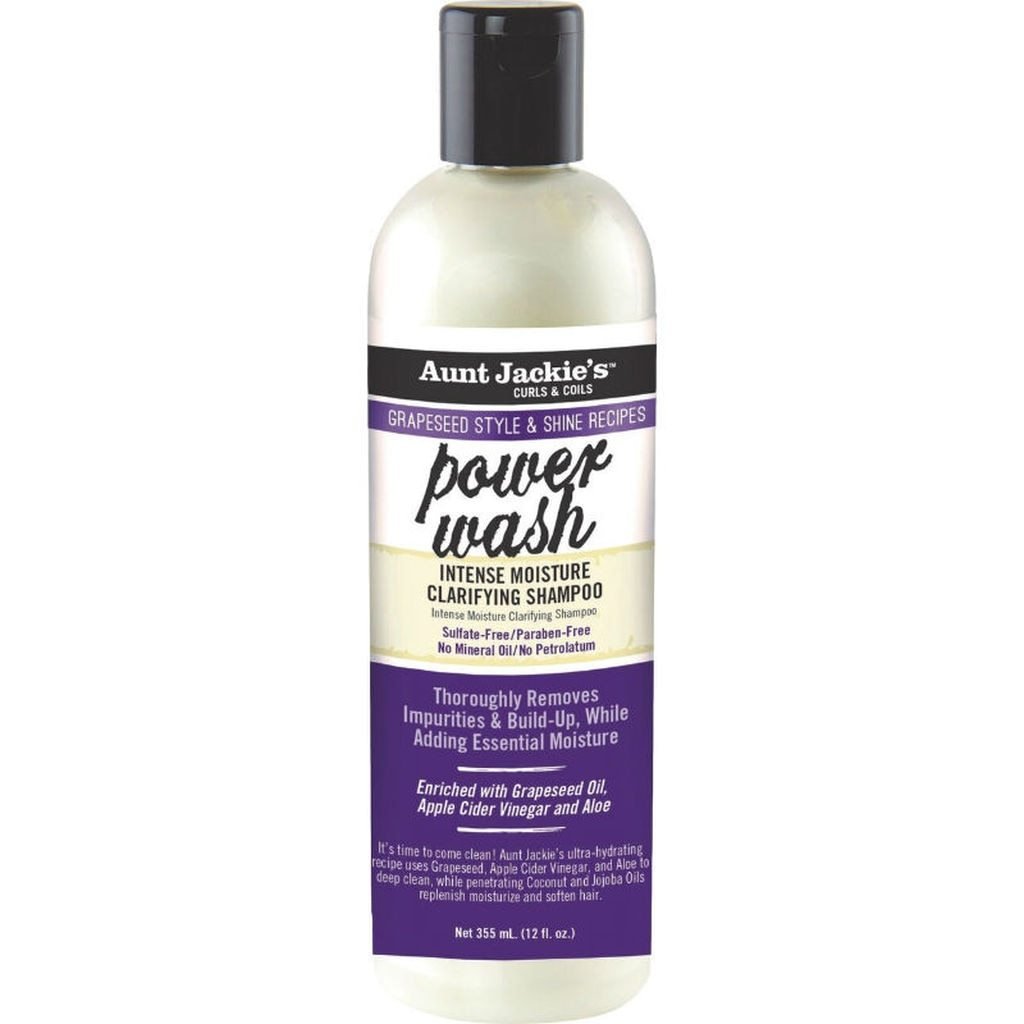 Aunt Jackie’s Grapeseed Power Wash Intense Moisture Clarifying Shampoo 12oz-Aunt Jackie's- Hive Beauty Supply