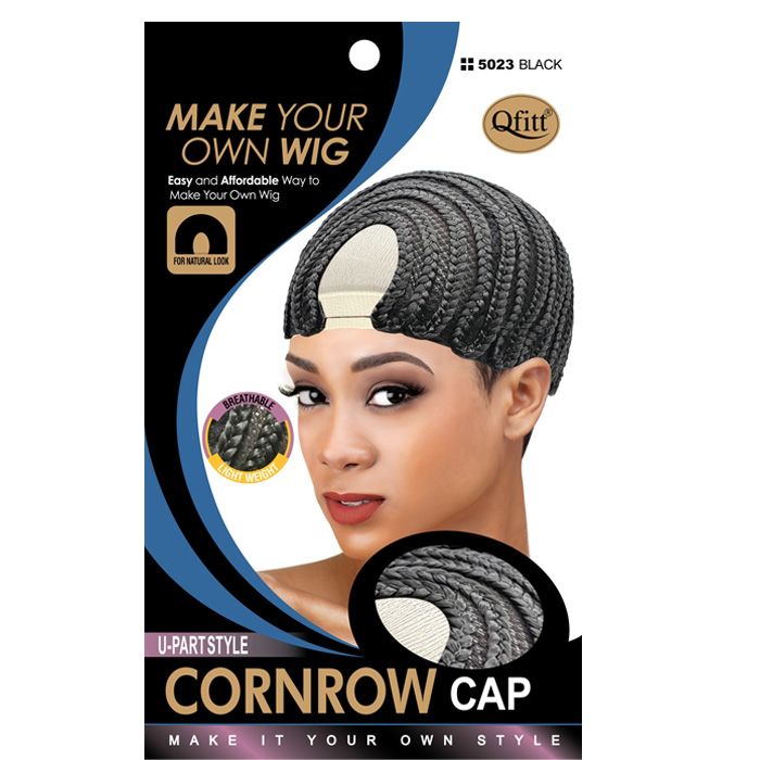 MYOW QFITT U-PART CORNROW CAP BLACK-Qfitt- Hive Beauty Supply